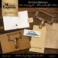 Collage of pieces of a card catalog and other library ephemera.