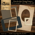 Vintage-style photo frames on a wooden background with 'Magical Emporium' branding.